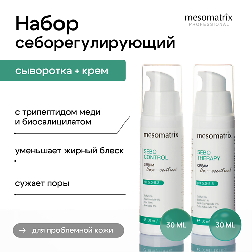 

MESOMATRIX Набор для лица себорегулирующий для жирной кожи (сыворотка и крем), Набор для лица себорегулирующий для жирной кожи (сыворотка и крем)