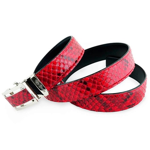 Ремень EXOTIC LEATHER GENUINE PREMIUM ACCESSORIES Ремень из натуральной кожи питона красного цвета