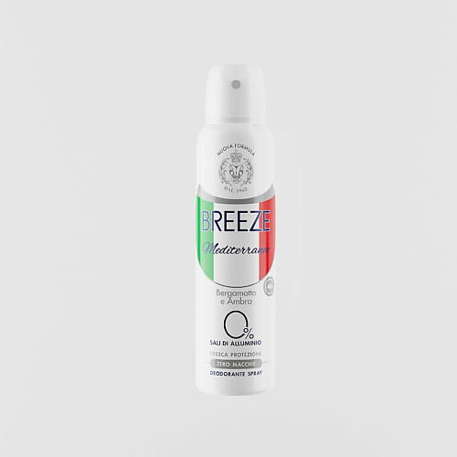 Дезодорант-спрей BREEZE Дезодорант для тела в аэрозольной упаковке Mediterraneo