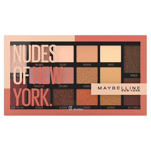 Тени для век MAYBELLINE NEW YORK MAYBELLINE Палетка теней для век Nudes Of New York