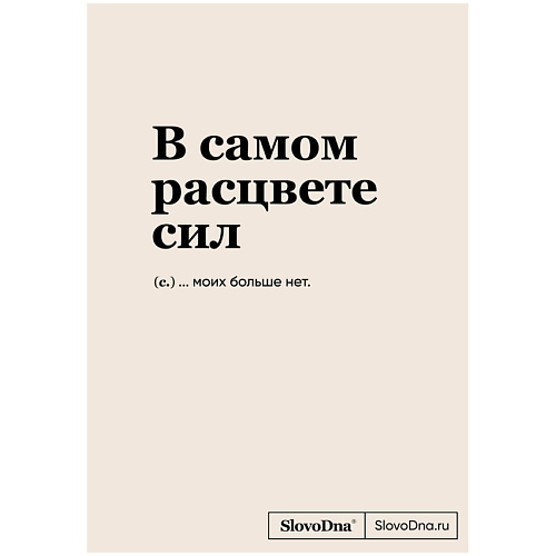 

ЭКСМО Блокнот SlovoDna. В самом расцвете сил, Блокнот SlovoDna. В самом расцвете сил