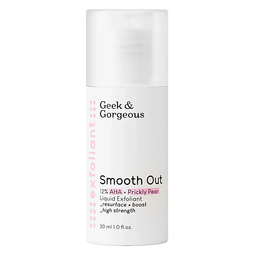 Пилинг для лица GEEK&GORGEOUS Кислотный пилинг для лица Smooth Out 12 AHA + Cactus Liquid
