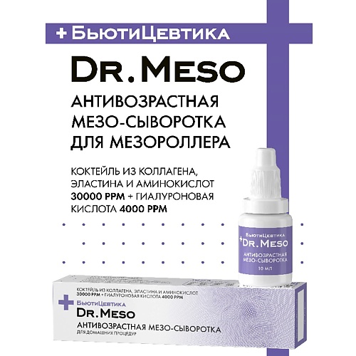 Сыворотка для лица БЬЮТИЦЕВТИКА Антивозрастная сыворотка для мезороллера, флакон