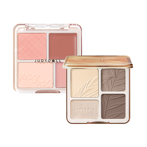 Набор средств для лица JUDYDOLL Набор: Хайлайтер 2 IN 1 Highlighter Contour Palette + Румяна 2 in 1 Blush Highlight Palette
