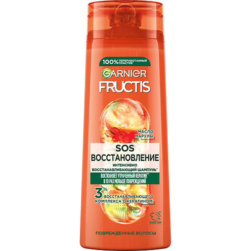 Шампунь для волос FRUCTIS Укрепляющий шампунь, SOS Восстановление, для поврежденных и тонких волос