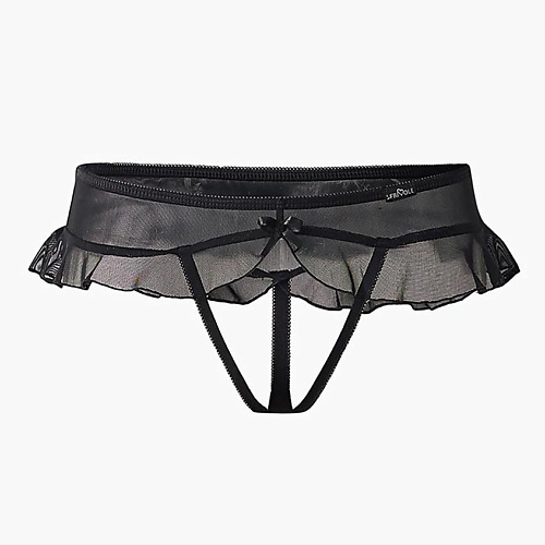 Завлекающие трусики с доступом и нежной юбочкой Easy to love Black