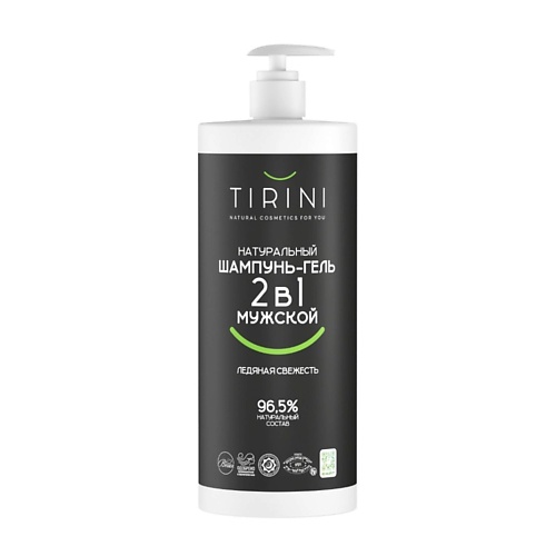 Шампунь для волос TIRINI Натуральный шампунь-гель для душа 2 в 1 мужской “Ледяная свежесть”