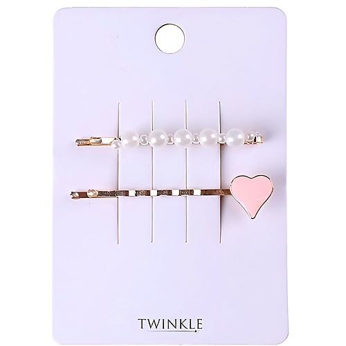 Набор заколок для волос TWINKLE Заколки для волос 2 шт. Pearls and Heart