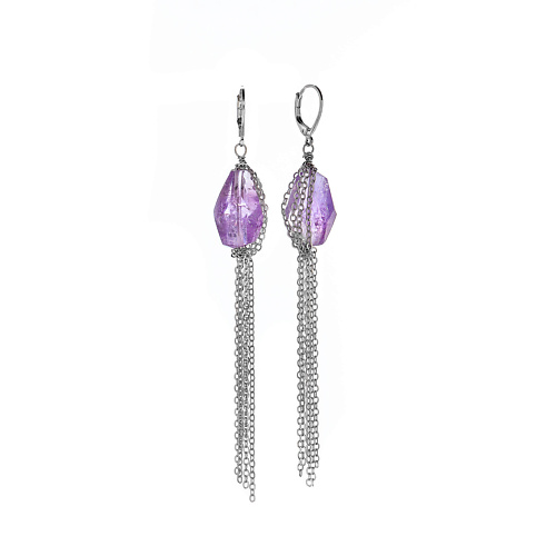 

LANZEROTTI Серьги Lanzerotti, Iris, с аметистом и цепями, Серьги Lanzerotti, Iris, с аметистом и цепями
