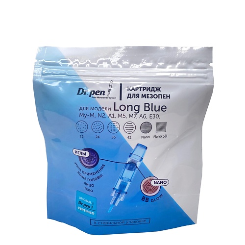 Сменная насадка DR.PEN Картриджи для дермапена Long Blue на 12 игл, 5 шт