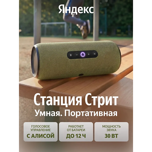 Умная колонка ЯНДЕКС Умная беспроводная колонка Станция Стрит YNDX-00030GRN