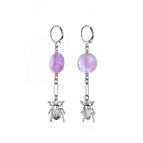 

LANZEROTTI Серьги Iris, с аметистом и жуком, Серьги Iris, с аметистом и жуком