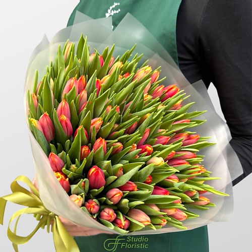 

STUDIO FLORISTIC Букет из Тюльпанов 101 шт «Аромат капели», Букет из Тюльпанов 101 шт «Аромат капели»