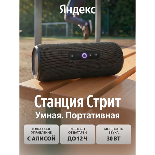 Умная колонка ЯНДЕКС Умная беспроводная колонка Станция Стрит YNDX-00030BLK