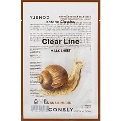 Разглаживающая тканевая маска с муцином улитки Clear Line Mask Sheet