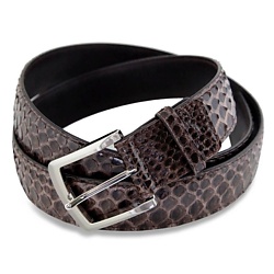 Мужской ремень из кожи питона с классической пряжкой