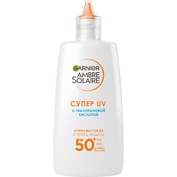 Солнцезащитный флюид для лица с гиалуроновой кислотой SPF 50+ Ambre Solaire