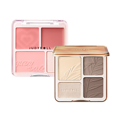 Набор: Хайлайтер 2 IN 1 Highlighter Contour Palette + Румяна 2 in 1 Blush Highlight Palette
