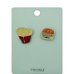 Броши 2 шт. Burger + Fries