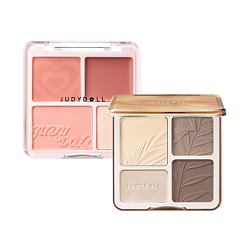 Набор: Хайлайтер 2 IN 1 Highlighter Contour Palette + Румяна 2 in 1 Blush Highlight Palette