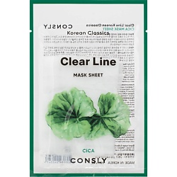 Успокаивающая тканевая маска с экстрактом центеллы азиатской Clear Line Mask Sheet