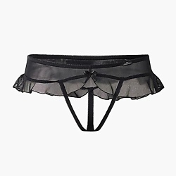 Завлекающие трусики с доступом и нежной юбочкой Easy to love Black