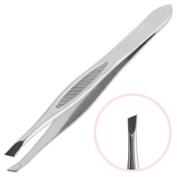 Пинцет для бровей скошенный Steel