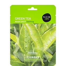 Тканевая маска для лица с экстрактом листьев зелёного чая Facial Tissue Mask With Green Tea Leaf Extract