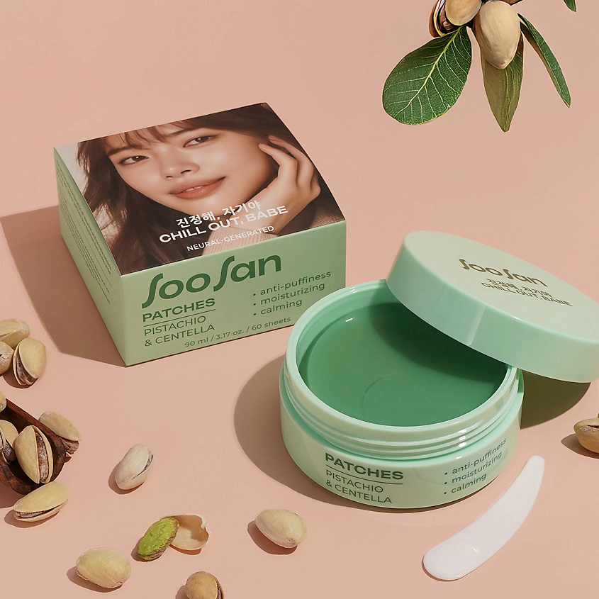 SOOSAN Патчи для глаз с экстрактами фисташки и центеллы Patches With Pistachio And Centella – фото 4