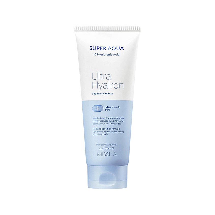 Изображение товара MISSHA Пенка для умывания SUPER AQUA ULTRA HYALRON очищающая для снятия макияжа, 200 мл Изображение товара MISSHA Пенка для умывания SUPER AQUA ULTRA HYALRON очищающая для снятия макияжа, 200 мл
