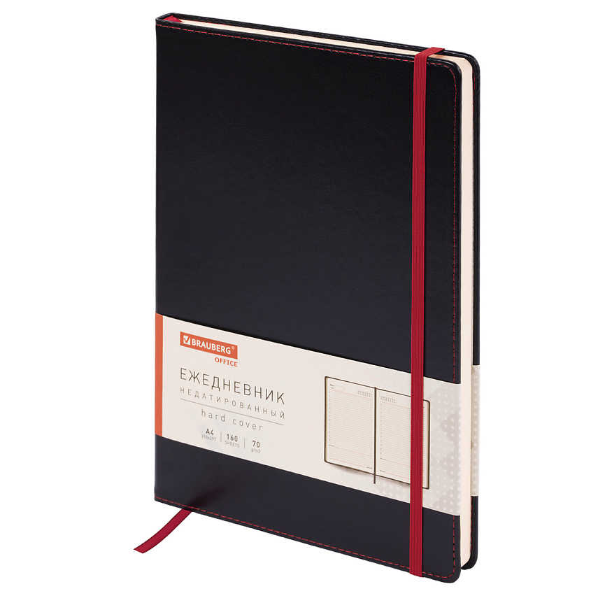 Изображение товара BRAUBERG Ежедневник недатированный А4 Office, Черный Изображение товара BRAUBERG Ежедневник недатированный А4 Office, Черный