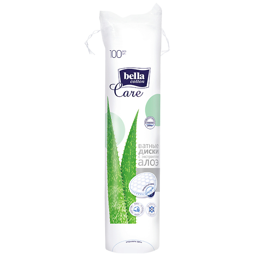Изображение товара BELLA Ватные диски cotton care алоэ, 100 шт. Изображение товара BELLA Ватные диски cotton care алоэ, 100 шт.