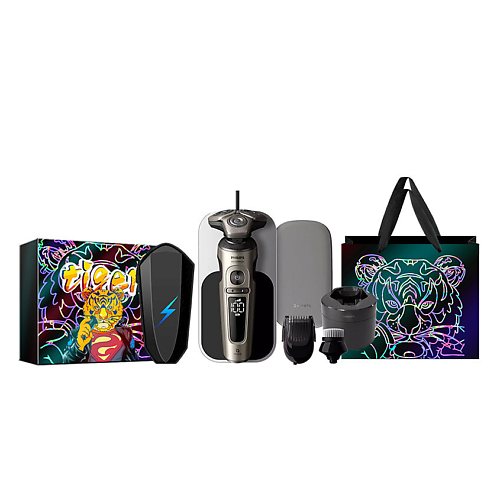 Электробритва PHILIPS Электробритва Series 9000 SP9000 + Станция очистки + Qi-зарядка + 2 чехла + 2 насадки
