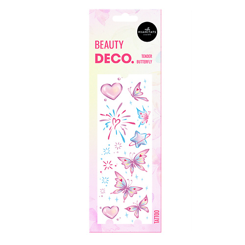 Тату DECO. Набор переводных татуировок для тела FAIRYCORE by Miami Tattoos переводная (tender butterfly)