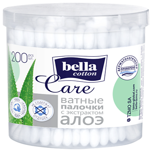 Ватные палочки BELLA Cotton ватные палочки с экстрактом алоэ