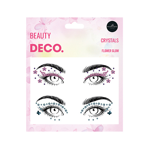 Наклейки для лица DECO. Кристаллы для лица и тела FAIRYCORE by Miami tattoos (flower glow)