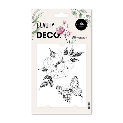 Тату DECO. Татуировка для тела FLORAL by Miami tattoos переводная Florescence
