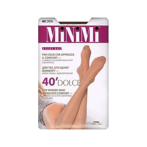Гольфы MINIMI Гольфы женские DOLCE 40 den (Nero) 2 пары