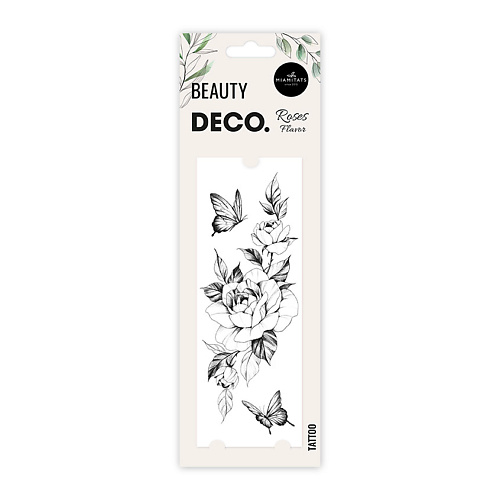 Тату DECO. Татуировка для тела FLORAL by Miami tattoos переводная (Roses Flavor)