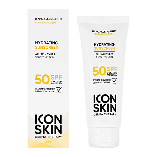 Солнцезащитный крем для лица ICON SKIN Крем для лица солнцезащитный SPF50 (увлажняющий)