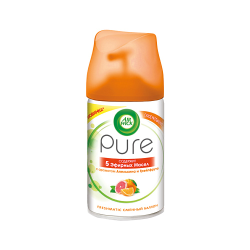 Освежитель воздуха AIR WICK Сменный блок PURE 5 эфирных масел с ароматом апельсина и грейпфрута