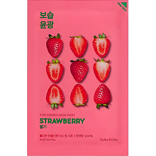 Маска для лица HOLIKA HOLIKA Маска для лица тканевая освежающая Pure Essence Mask Sheet Strawberry
