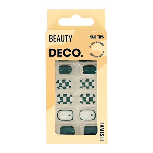 Накладные ногти DECO. Набор накладных ногтей с клеевыми стикерами FESTIVAL fun