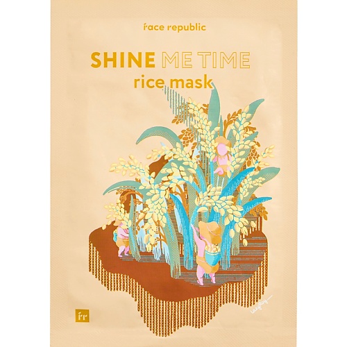 Маска для лица FACE REPUBLIC Маска для лица придающая сияние с рисом Shine me time rice mask