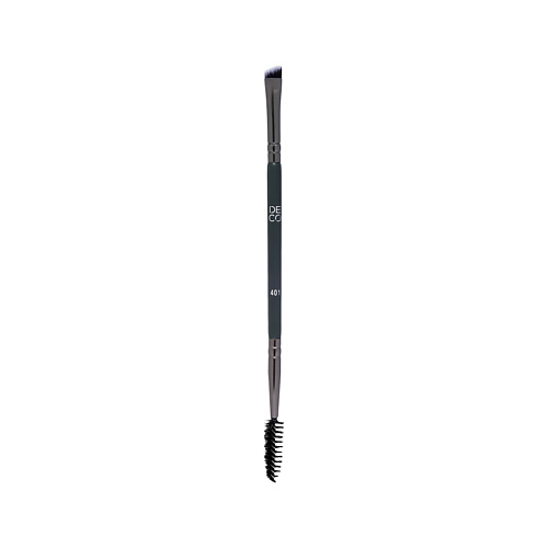 Кисть для глаз DECO. Кисть MAKE UP BRUSH EYEBROWS для бровей синтетическая двусторонняя №401