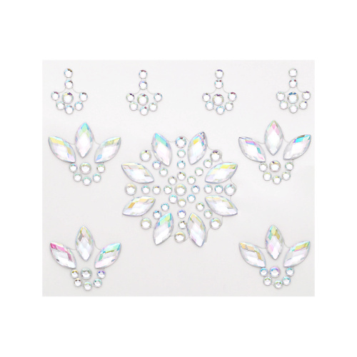 Наклейки для лица DECO. Кристаллы для лица и тела round flowers