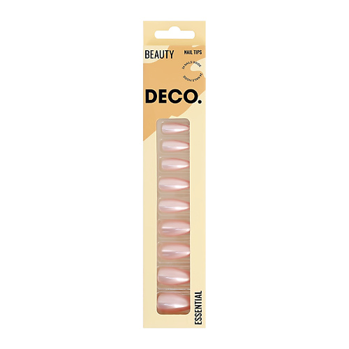 Накладные ногти DECO. Набор накладных ногтей с клеевыми стикерами ESSENTIAL shiny rose