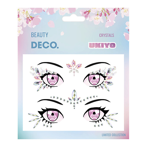 Наклейки для лица DECO. Кристаллы для лица и тела UKIYO by Miami Tattoos (Summer Flower)