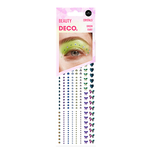Наклейки для лица DECO. Кристаллы для лица и тела FAIRYCORE by Miami tattoos (green fairy)