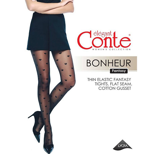 Колготки CONTE ELEGANT Колготки женские FANTASY BONHEUR 30 den (Nero) р-р 2